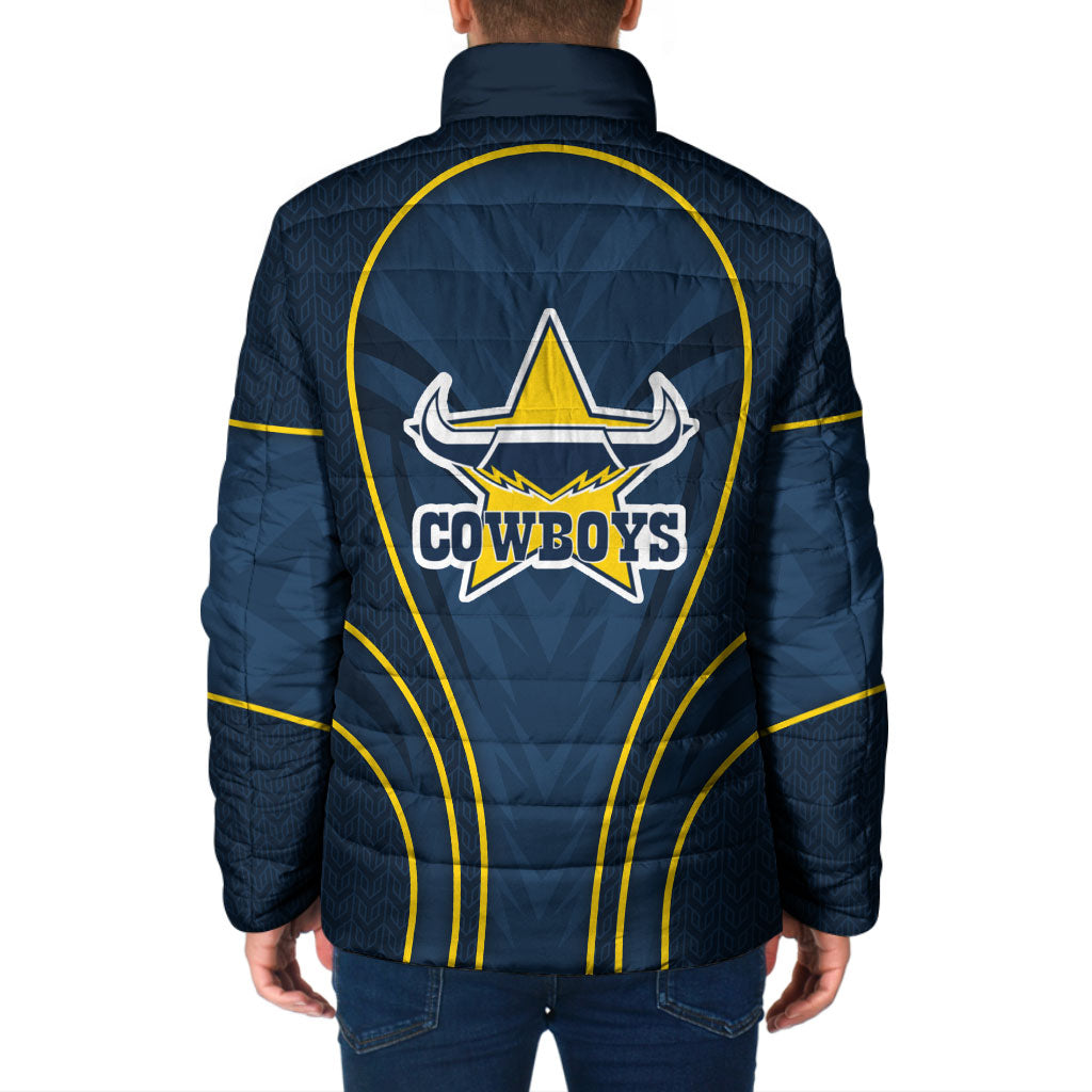 North Queensland Cowboys Rugby Mascot Padded Jacket Australian Rugby Culture - Tribal Inspired Wolf