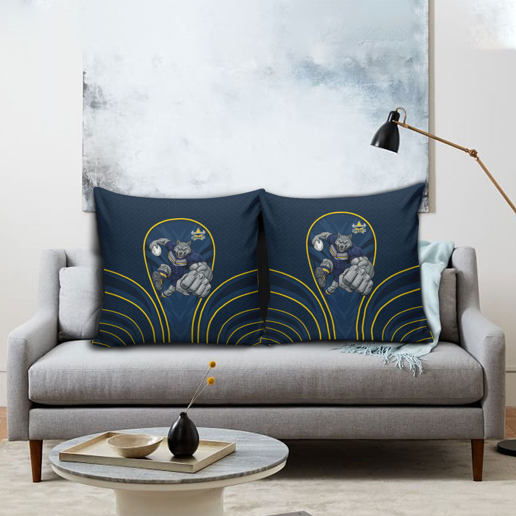 North Queensland Cowboys Rugby Mascot Pillow Cover Australian Rugby Culture - Tribal Inspired Wolf