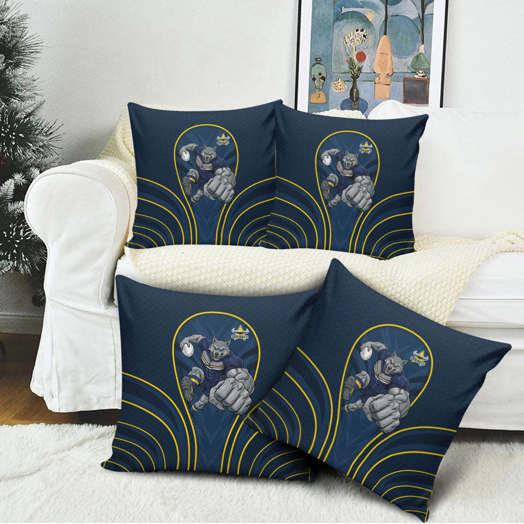 North Queensland Cowboys Rugby Mascot Pillow Cover Australian Rugby Culture - Tribal Inspired Wolf