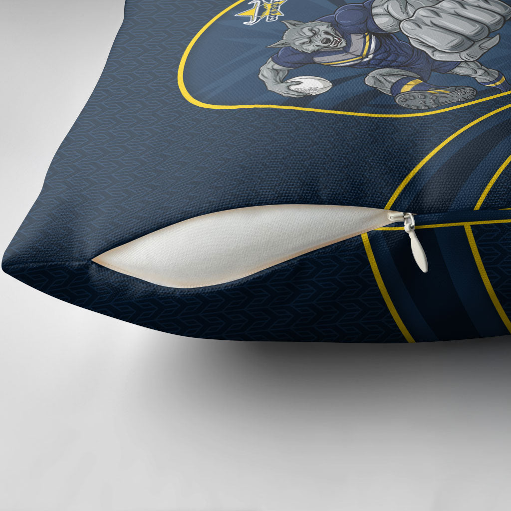 North Queensland Cowboys Rugby Mascot Pillow Cover Australian Rugby Culture - Tribal Inspired Wolf