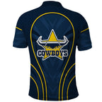 North Queensland Cowboys Rugby Mascot Polo Shirt Australian Rugby Culture - Tribal Inspired Wolf