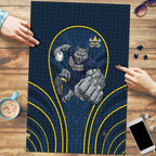North Queensland Cowboys Rugby Mascot Puzzle Australian Rugby Culture - Tribal Inspired Wolf