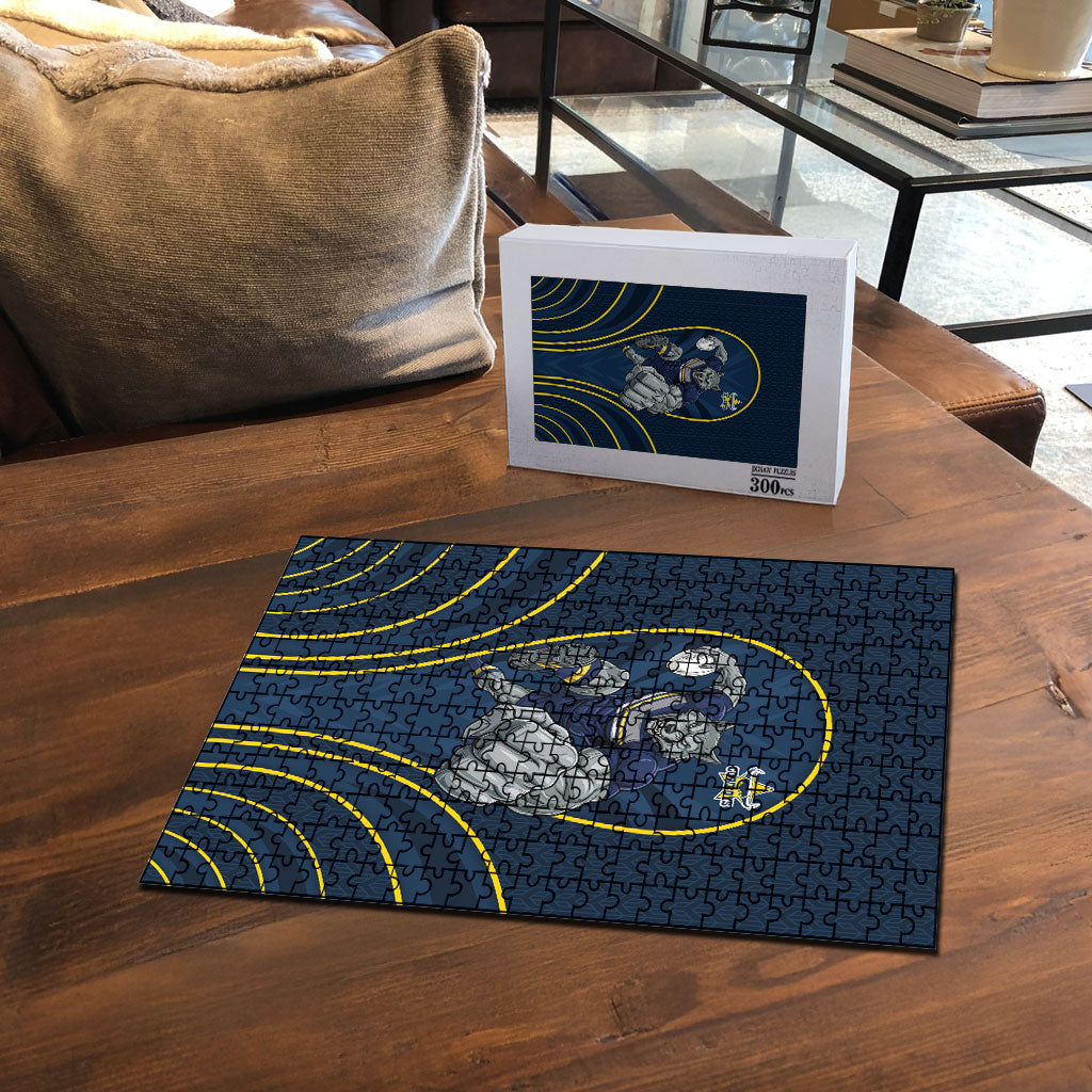 North Queensland Cowboys Rugby Mascot Puzzle Australian Rugby Culture - Tribal Inspired Wolf