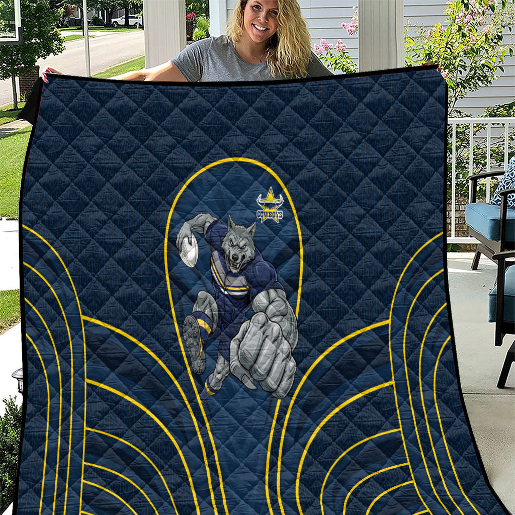 North Queensland Cowboys Rugby Mascot Quilt Australian Rugby Culture - Tribal Inspired Wolf