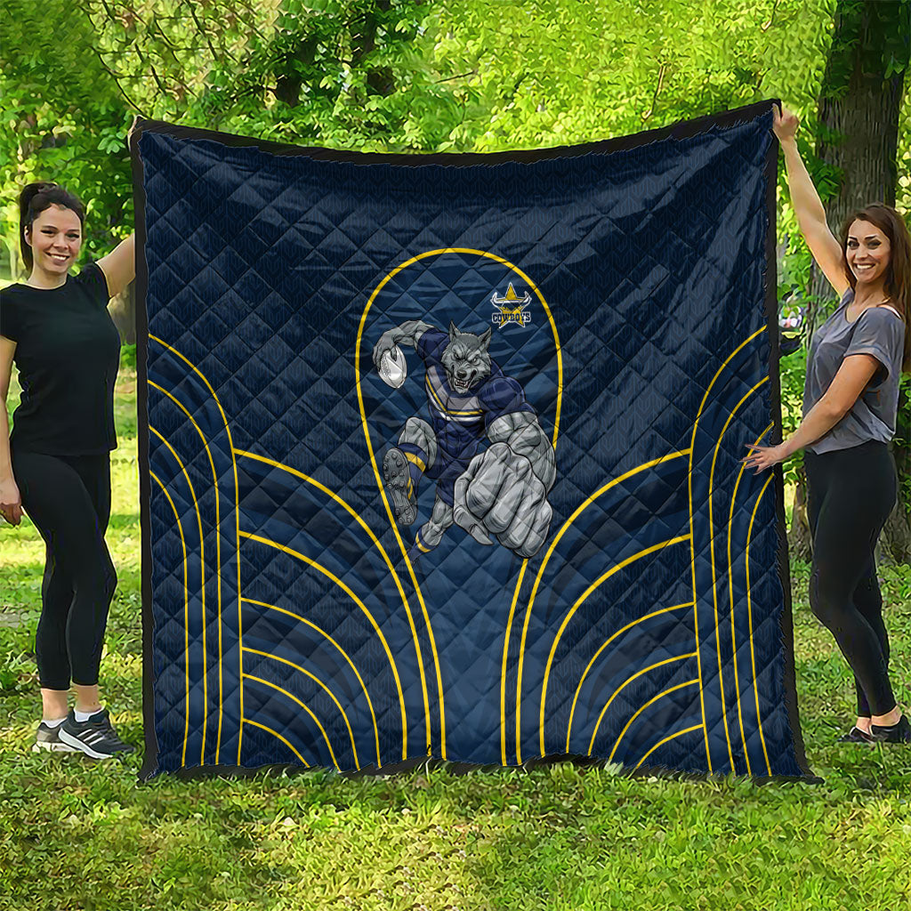 North Queensland Cowboys Rugby Mascot Quilt Australian Rugby Culture - Tribal Inspired Wolf