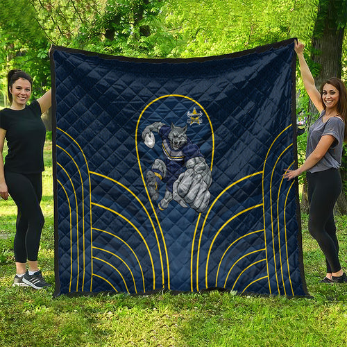 North Queensland Cowboys Rugby Mascot Quilt Australian Rugby Culture - Tribal Inspired Wolf