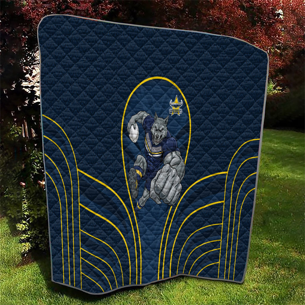North Queensland Cowboys Rugby Mascot Quilt Australian Rugby Culture - Tribal Inspired Wolf