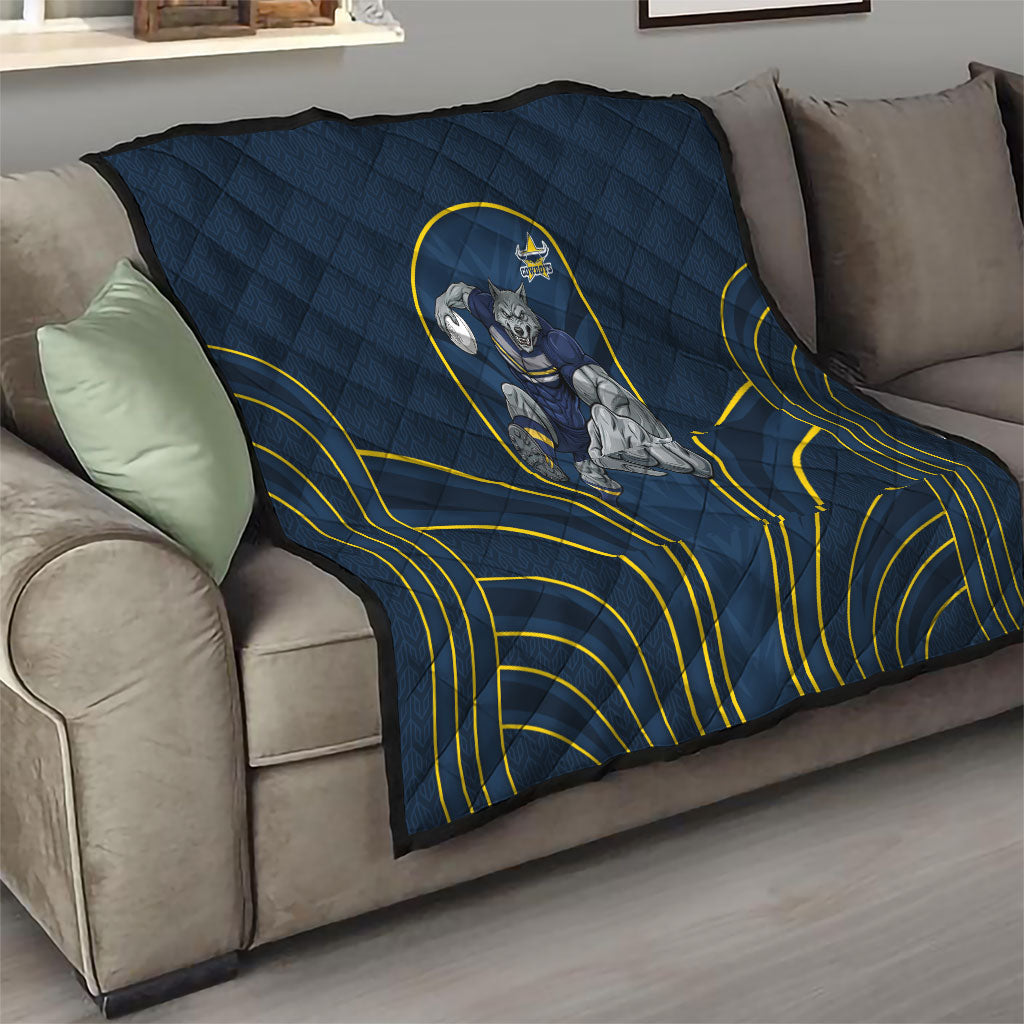 North Queensland Cowboys Rugby Mascot Quilt Australian Rugby Culture - Tribal Inspired Wolf