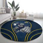 North Queensland Cowboys Rugby Mascot Round Carpet Australian Rugby Culture - Tribal Inspired Wolf