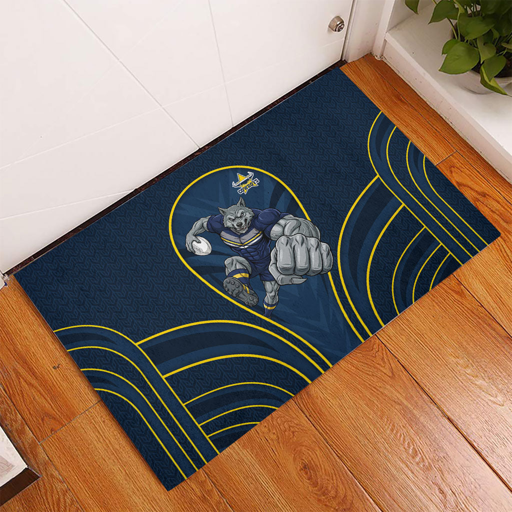 North Queensland Cowboys Rugby Mascot Rubber Doormat Australian Rugby Culture - Tribal Inspired Wolf