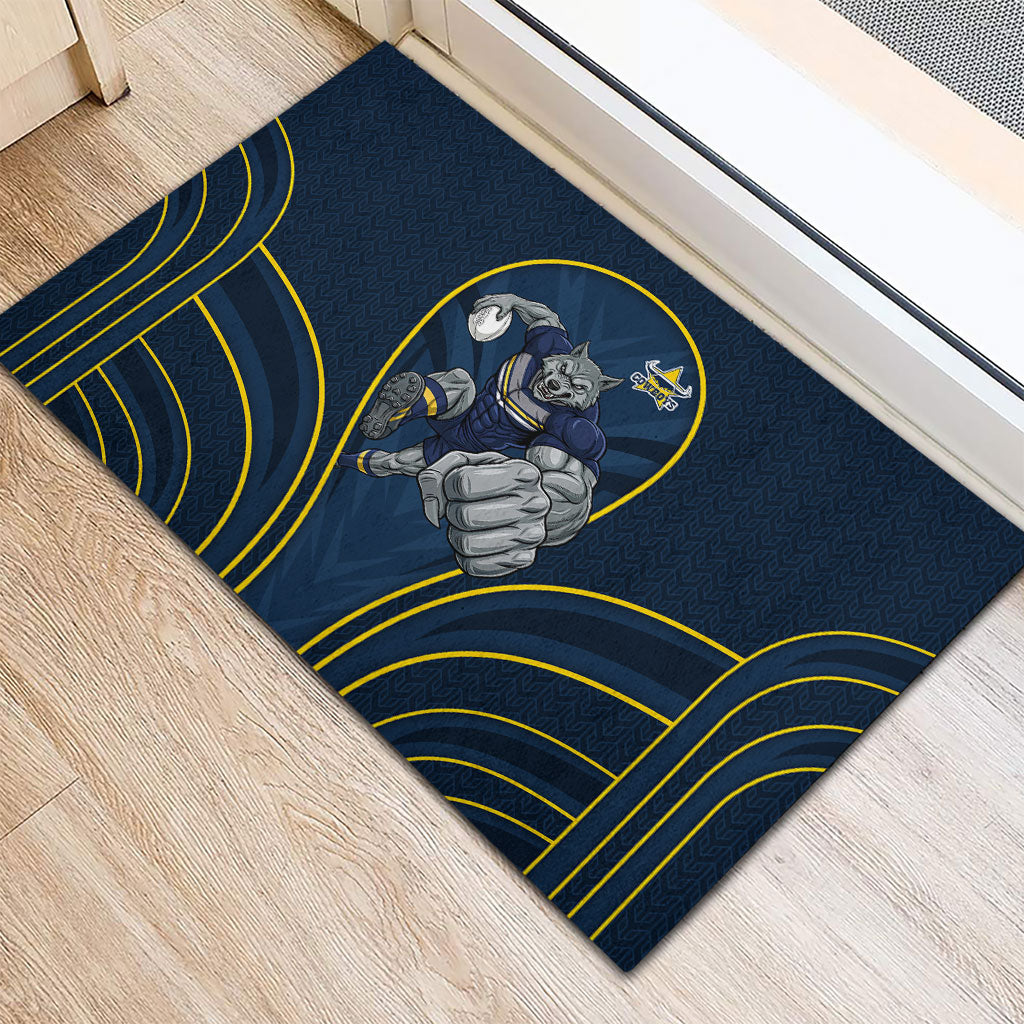 North Queensland Cowboys Rugby Mascot Rubber Doormat Australian Rugby Culture - Tribal Inspired Wolf