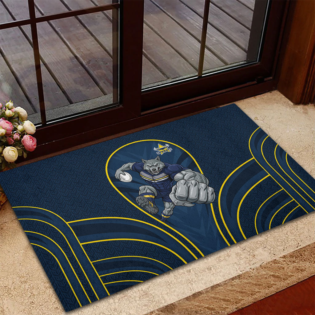 North Queensland Cowboys Rugby Mascot Rubber Doormat Australian Rugby Culture - Tribal Inspired Wolf
