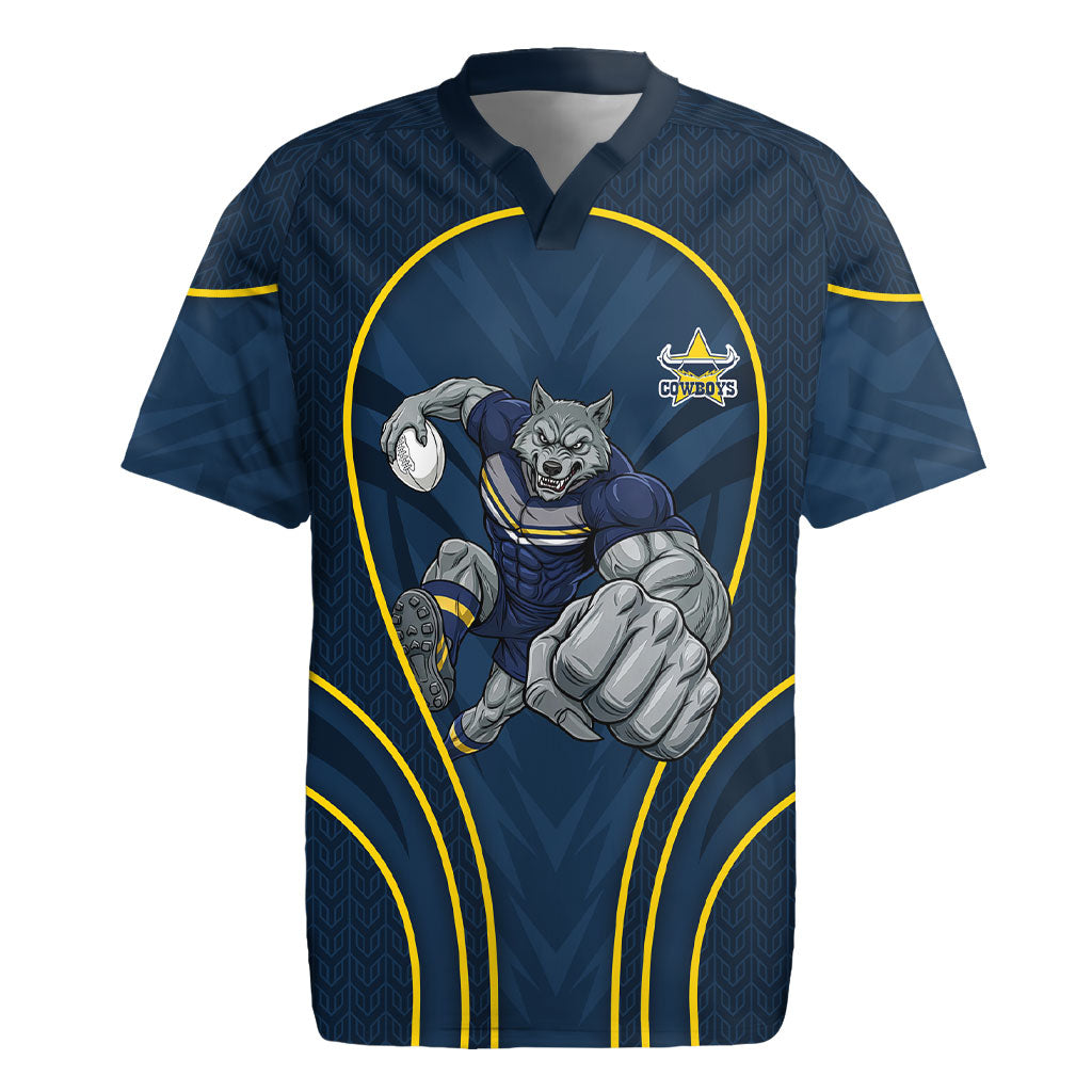 North Queensland Cowboys Rugby Mascot Rugby Jersey Australian Rugby Culture - Tribal Inspired Wolf
