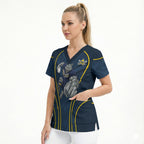 North Queensland Cowboys Rugby Mascot Scrub Top Australian Rugby Culture - Tribal Inspired Wolf