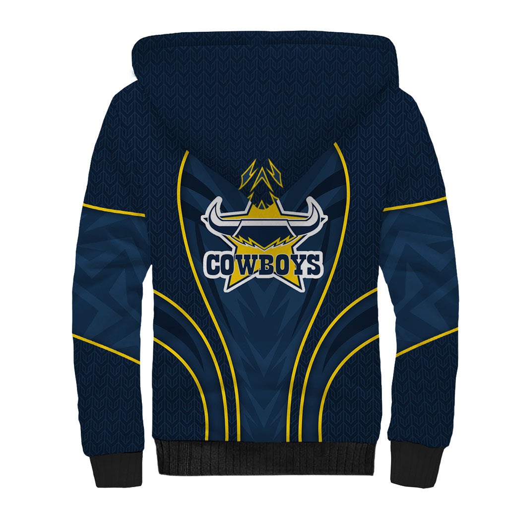 North Queensland Cowboys Rugby Mascot Sherpa Hoodie Australian Rugby Culture - Tribal Inspired Wolf