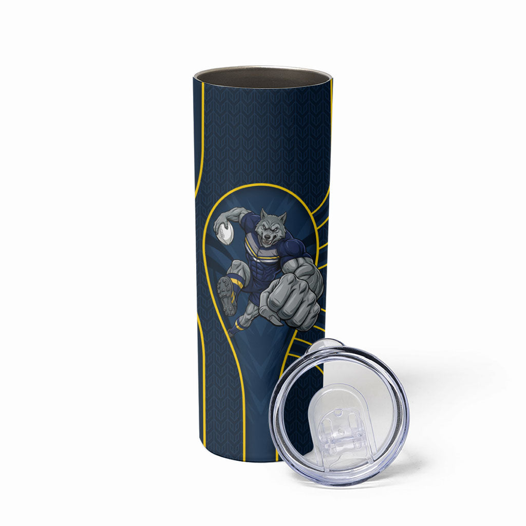 North Queensland Cowboys Rugby Mascot Skinny Tumbler Australian Rugby Culture - Tribal Inspired Wolf