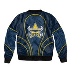 North Queensland Cowboys Rugby Mascot Sleeve Zip Bomber Jacket Australian Rugby Culture - Tribal Inspired Wolf
