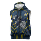 North Queensland Cowboys Rugby Mascot Sleeveless Zip Hoodie Australian Rugby Culture - Tribal Inspired Wolf