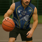 North Queensland Cowboys Rugby Mascot Sleeveless Zip Hoodie Australian Rugby Culture - Tribal Inspired Wolf