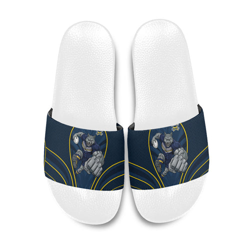 North Queensland Cowboys Rugby Mascot Slide Sandals Australian Rugby Culture - Tribal Inspired Wolf