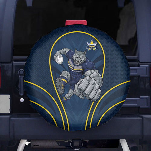 North Queensland Cowboys Rugby Mascot Spare Tire Cover Australian Rugby Culture - Tribal Inspired Wolf