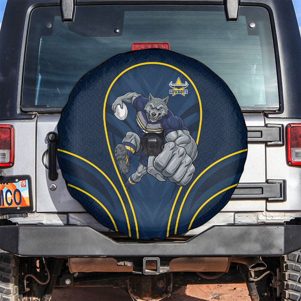 North Queensland Cowboys Rugby Mascot Spare Tire Cover Australian Rugby Culture - Tribal Inspired Wolf