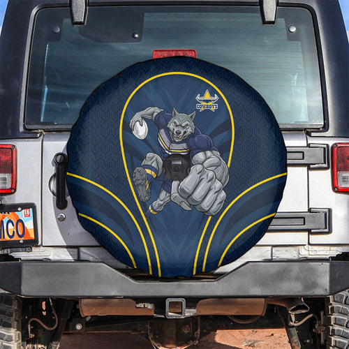 North Queensland Cowboys Rugby Mascot Spare Tire Cover Australian Rugby Culture - Tribal Inspired Wolf