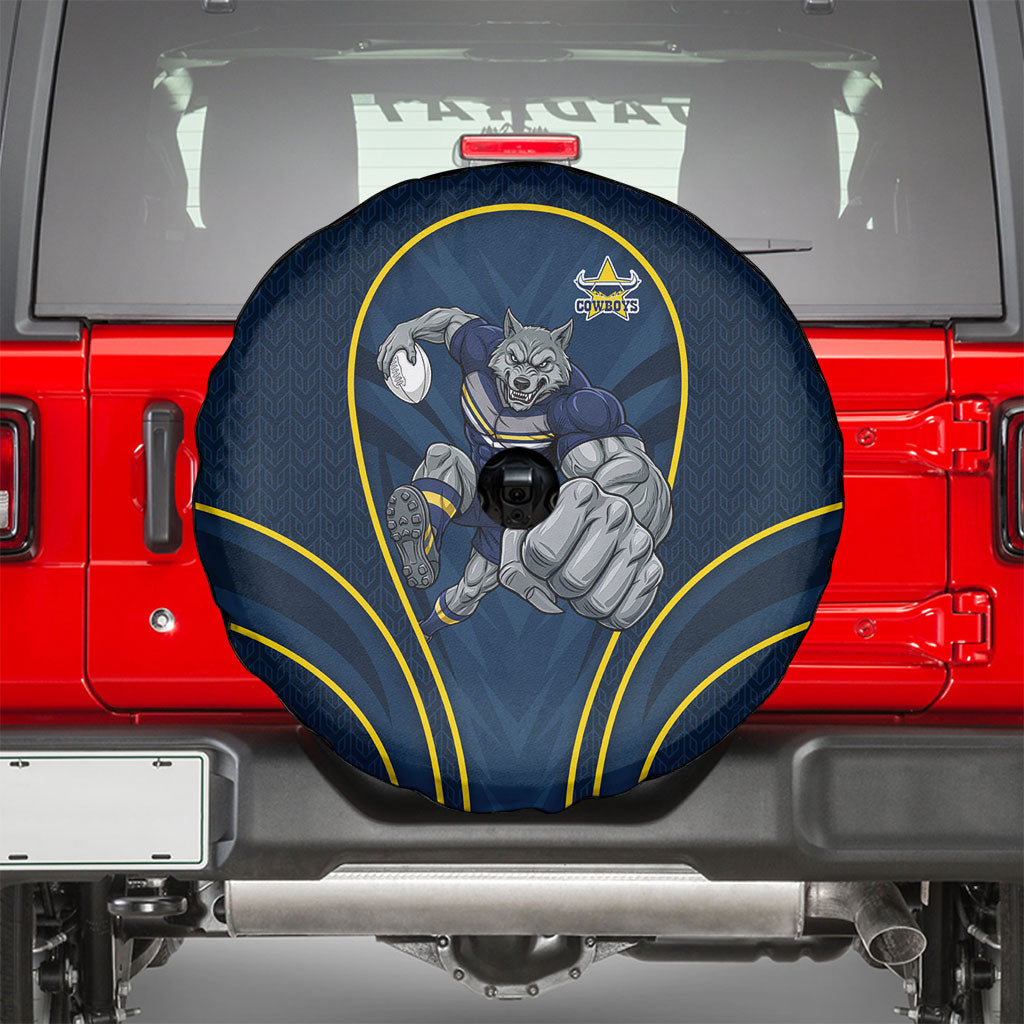 North Queensland Cowboys Rugby Mascot Spare Tire Cover Australian Rugby Culture - Tribal Inspired Wolf