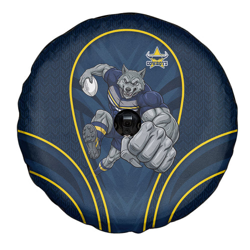 North Queensland Cowboys Rugby Mascot Spare Tire Cover Australian Rugby Culture - Tribal Inspired Wolf