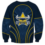 North Queensland Cowboys Rugby Mascot Sweatshirt Australian Rugby Culture - Tribal Inspired Wolf