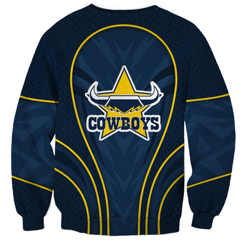 North Queensland Cowboys Rugby Mascot Sweatshirt Australian Rugby Culture - Tribal Inspired Wolf