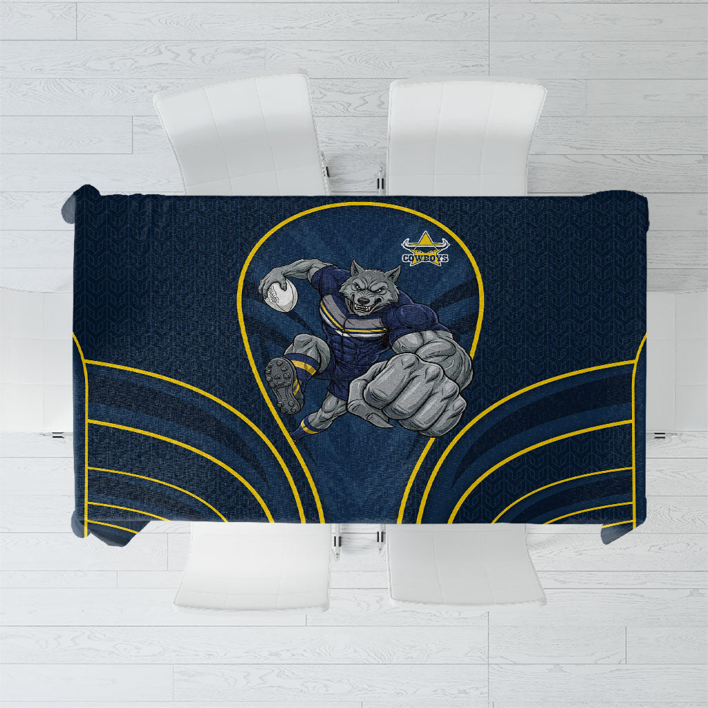 North Queensland Cowboys Rugby Mascot Tablecloth Australian Rugby Culture - Tribal Inspired Wolf
