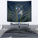 North Queensland Cowboys Rugby Mascot Tapestry Australian Rugby Culture - Tribal Inspired Wolf