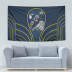 North Queensland Cowboys Rugby Mascot Tapestry Australian Rugby Culture - Tribal Inspired Wolf