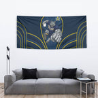 North Queensland Cowboys Rugby Mascot Tapestry Australian Rugby Culture - Tribal Inspired Wolf