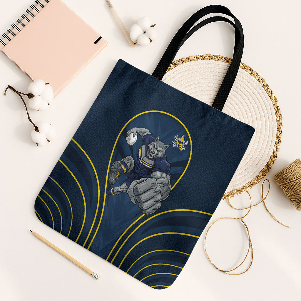 North Queensland Cowboys Rugby Mascot Tote Bag Australian Rugby Culture - Tribal Inspired Wolf