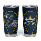 North Queensland Cowboys Rugby Mascot Tumbler Cup Australian Rugby Culture - Tribal Inspired Wolf