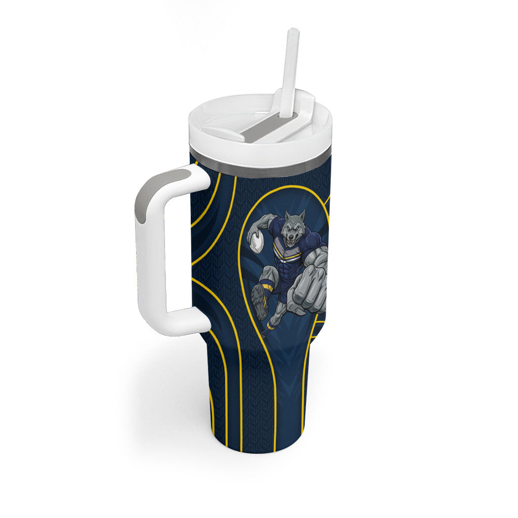 North Queensland Cowboys Rugby Mascot Tumbler With Handle Australian Rugby Culture - Tribal Inspired Wolf
