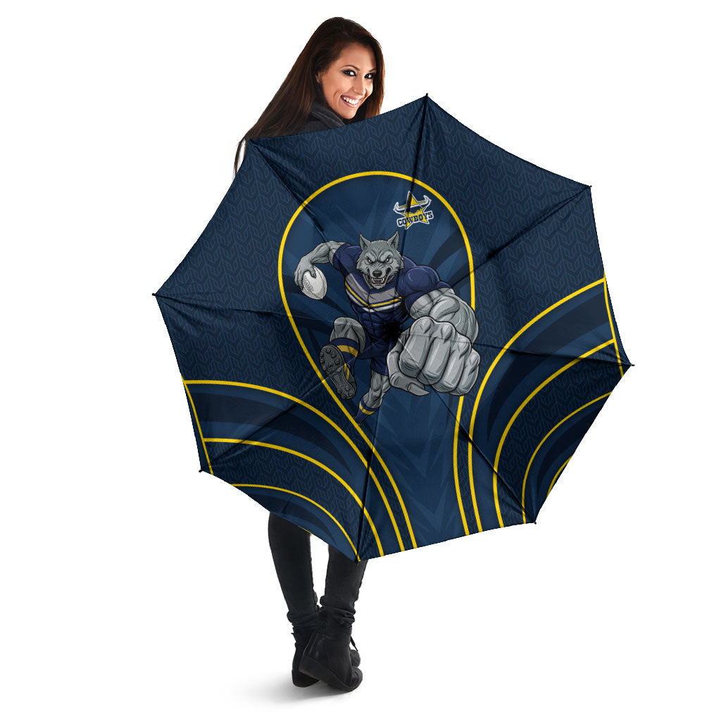 North Queensland Cowboys Rugby Mascot Umbrella Australian Rugby Culture - Tribal Inspired Wolf