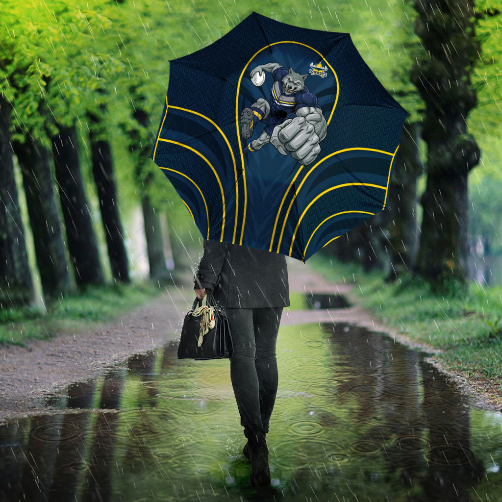 North Queensland Cowboys Rugby Mascot Umbrella Australian Rugby Culture - Tribal Inspired Wolf
