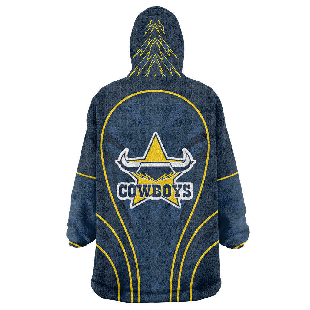 North Queensland Cowboys Rugby Mascot Wearable Blanket Hoodie Australian Rugby Culture - Tribal Inspired Wolf