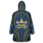 North Queensland Cowboys Rugby Mascot Wearable Blanket Hoodie Australian Rugby Culture - Tribal Inspired Wolf