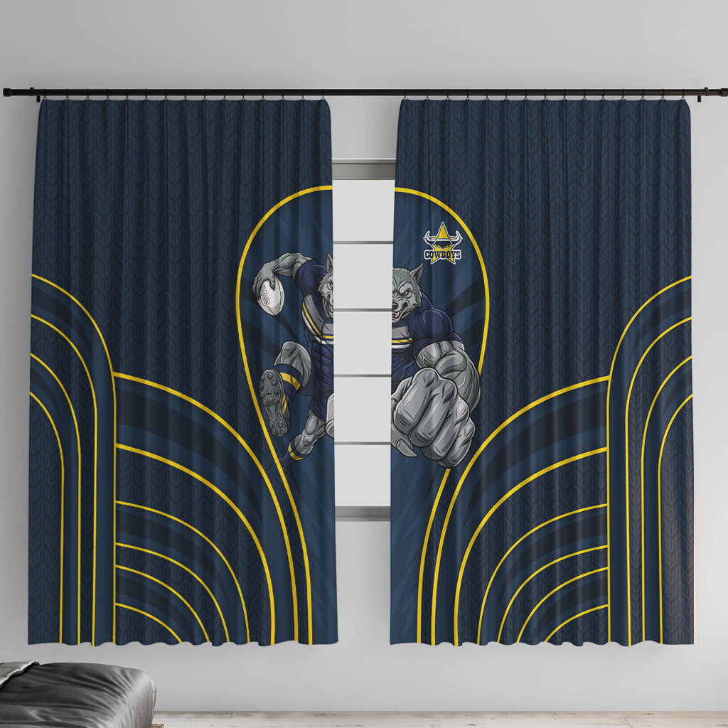 North Queensland Cowboys Rugby Mascot Window Curtain Australian Rugby Culture - Tribal Inspired Wolf