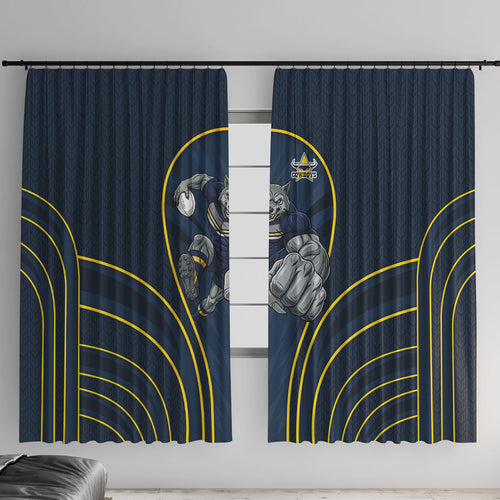 North Queensland Cowboys Rugby Mascot Window Curtain Australian Rugby Culture - Tribal Inspired Wolf