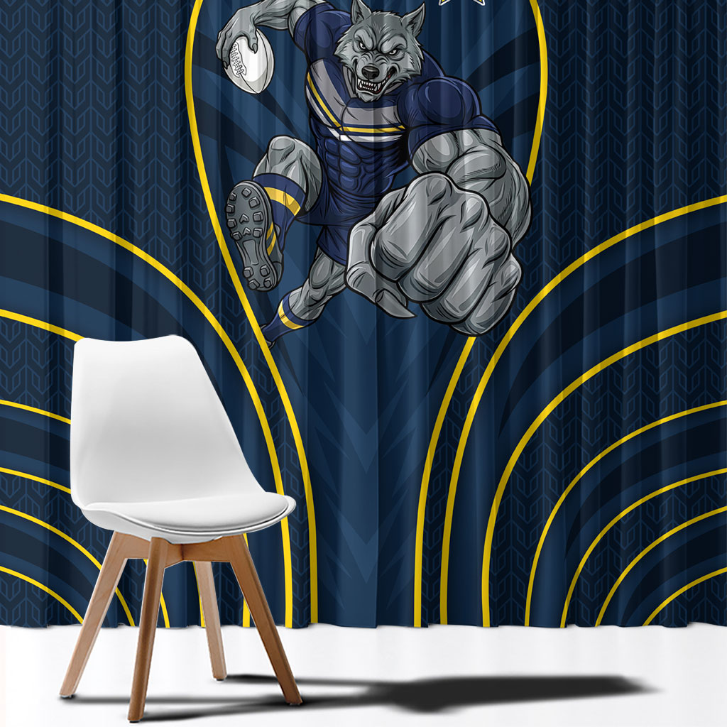 North Queensland Cowboys Rugby Mascot Window Curtain Australian Rugby Culture - Tribal Inspired Wolf