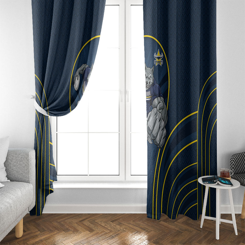 North Queensland Cowboys Rugby Mascot Window Curtain Australian Rugby Culture - Tribal Inspired Wolf