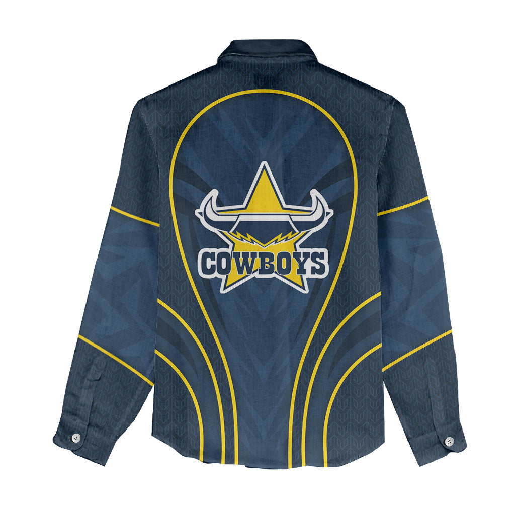 North Queensland Cowboys Rugby Mascot Women Casual Shirt Australian Rugby Culture - Tribal Inspired Wolf