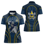 North Queensland Cowboys Rugby Mascot Women Polo Shirt Australian Rugby Culture - Tribal Inspired Wolf