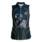 North Queensland Cowboys Rugby Mascot Women Sleeveless Polo Shirt Australian Rugby Culture - Tribal Inspired Wolf