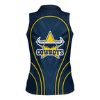 North Queensland Cowboys Rugby Mascot Women Sleeveless Polo Shirt Australian Rugby Culture - Tribal Inspired Wolf